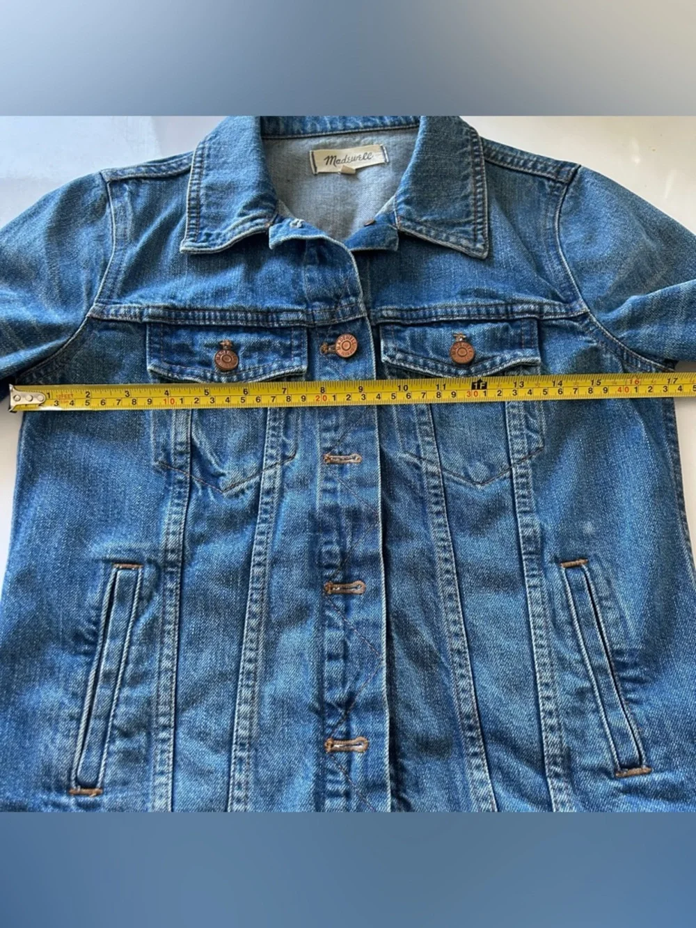 Madewell The Jean Jacket in Blue Pinter Wash - Size S - Picture 8 of 12